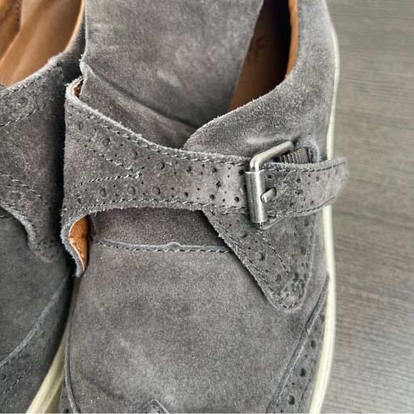 Frye Gemma Kiltie Women's Size 6 Suede Leather Slip-On Color Smoke Gray - Picture 4 of 12